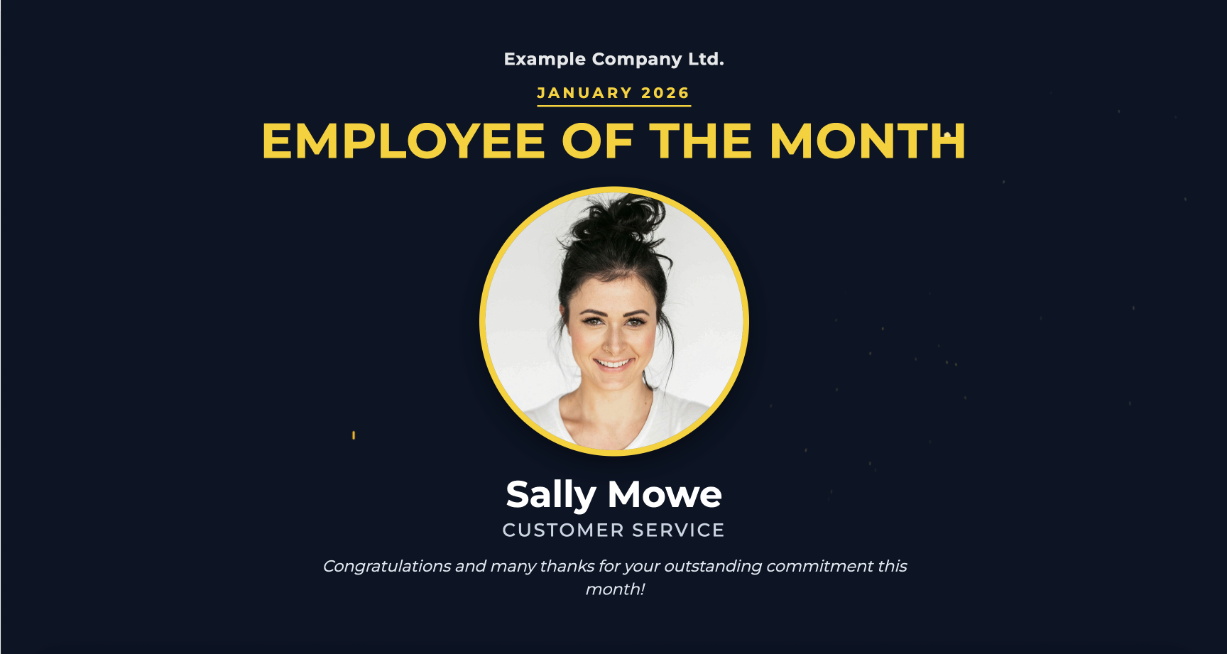 Employee of the Month Template for Digital Notice Board