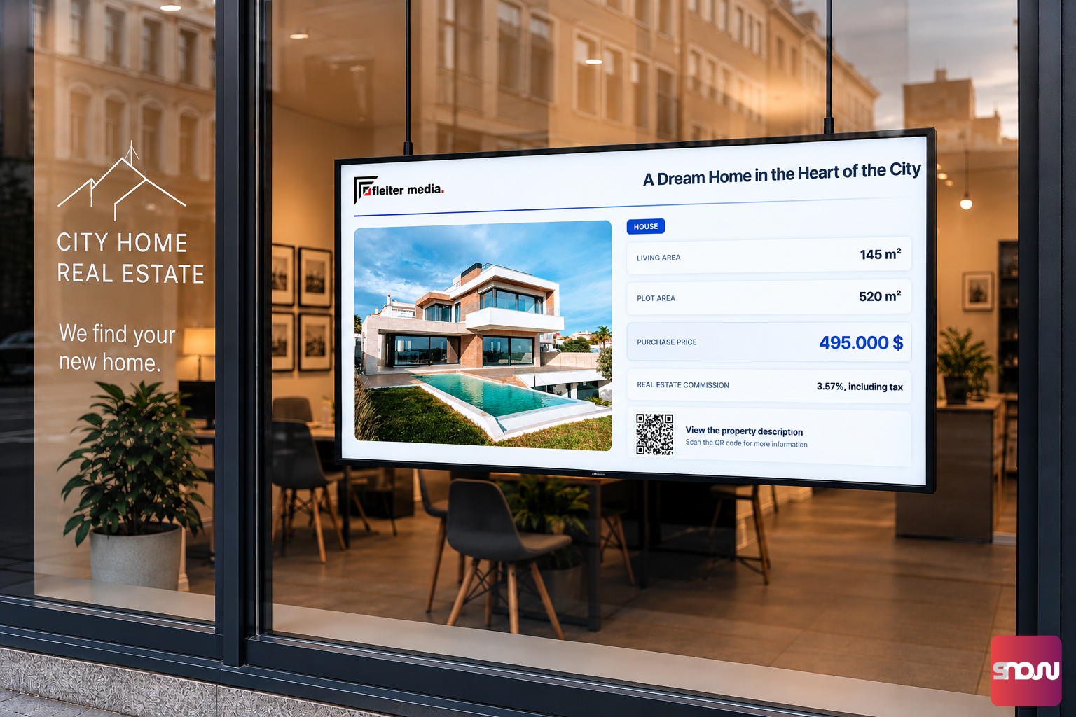 A list of how many nits a storefront display needs to be bright enough for digital signage
