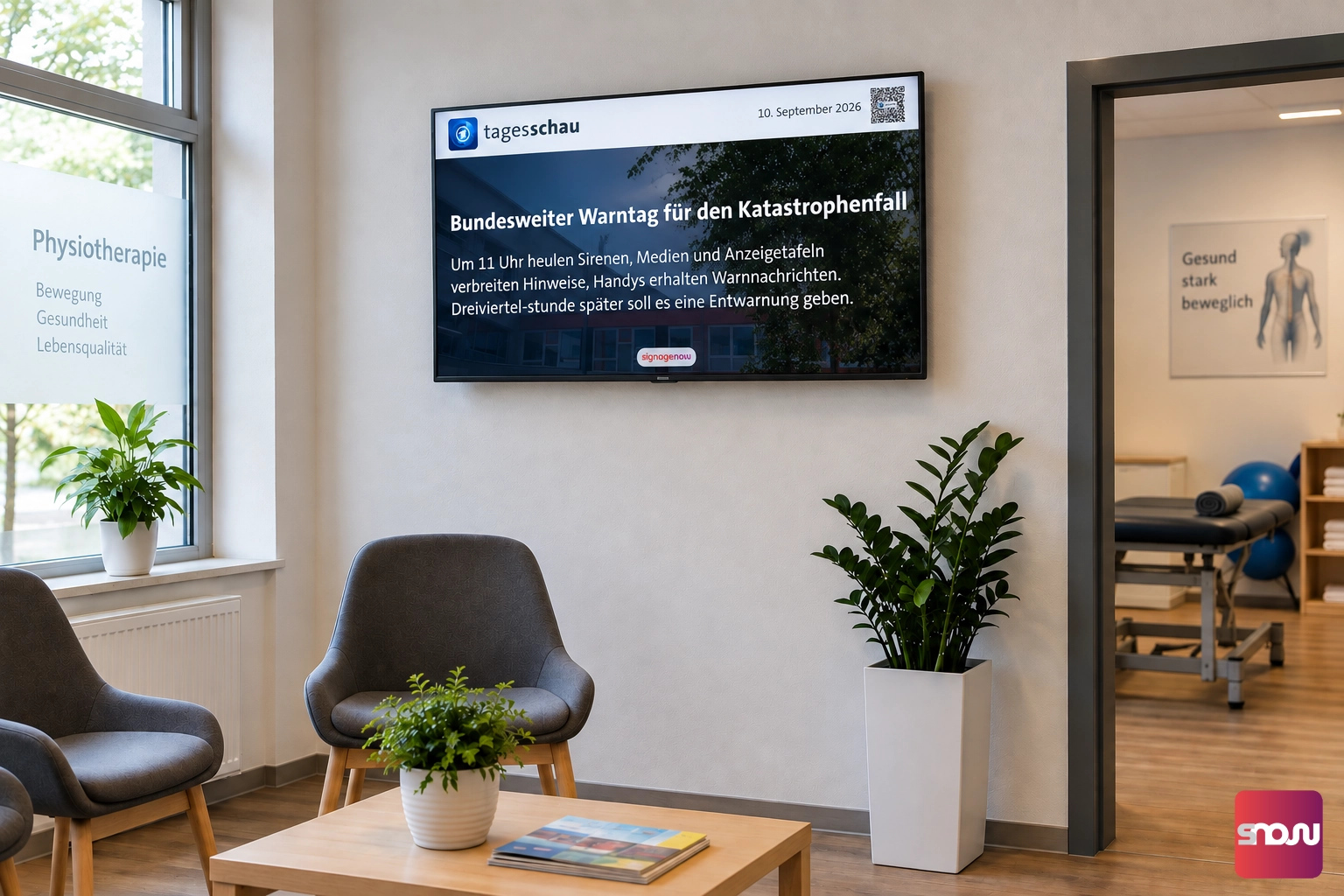 Darf ich Tagesschau Nachrichten auf Wartezimmer TV anzeigen?