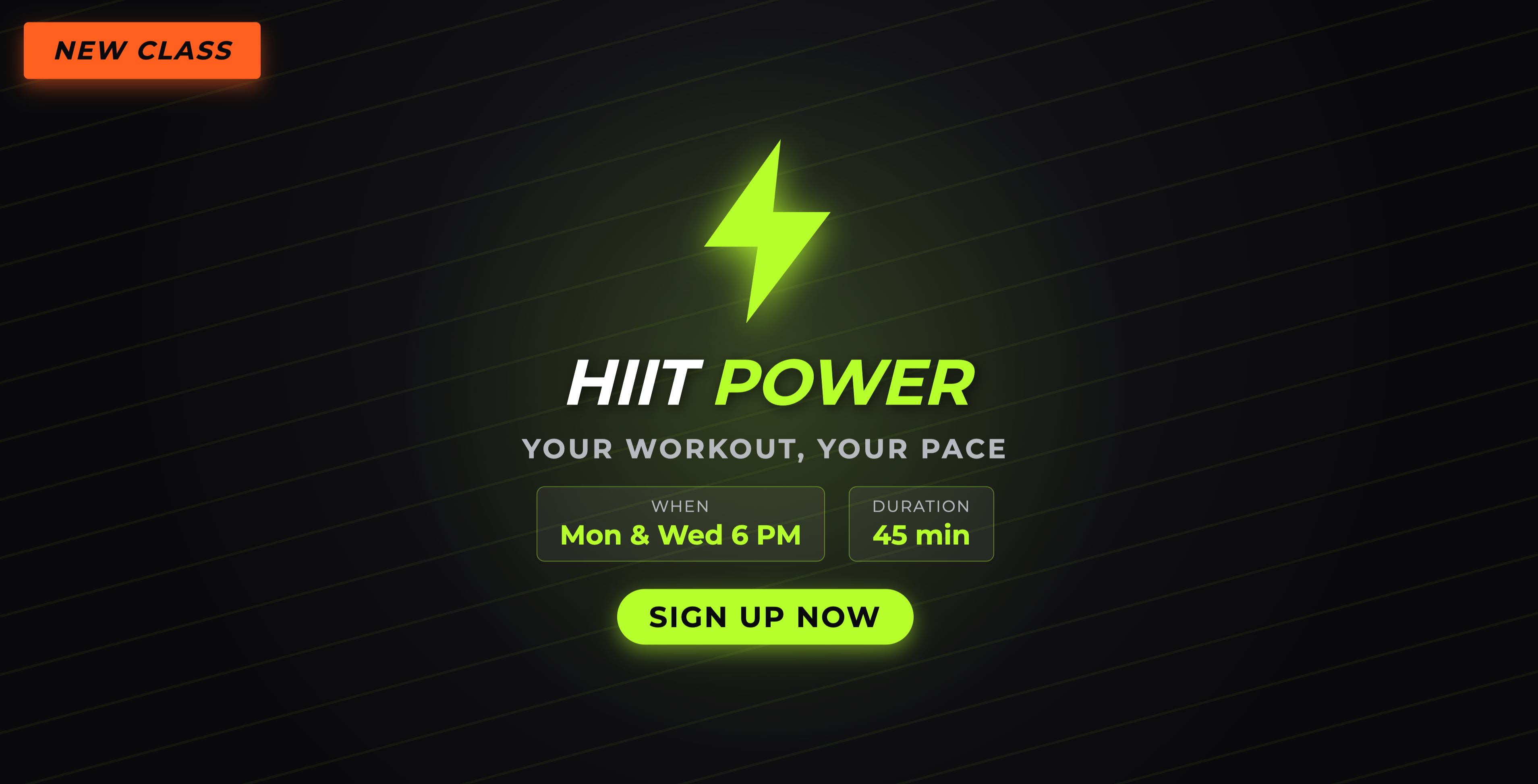 Template for Fitness Course Announcement from Digital Signage Cloud Software SignageNow