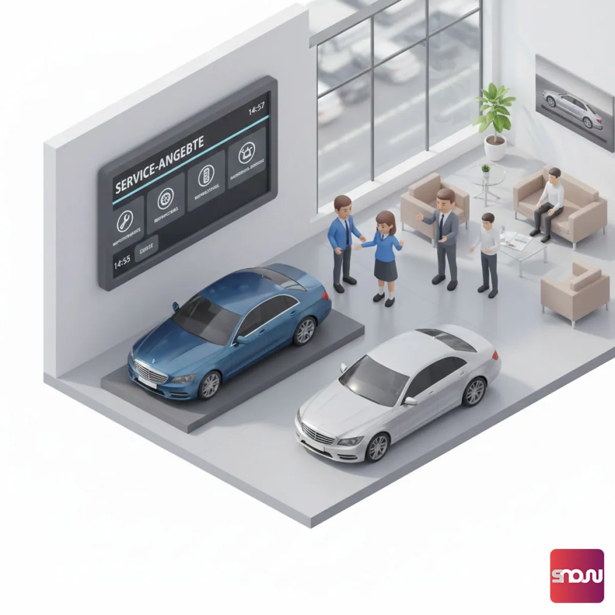 Kostenloses Digital Signage im Autohaus mit SignageNow