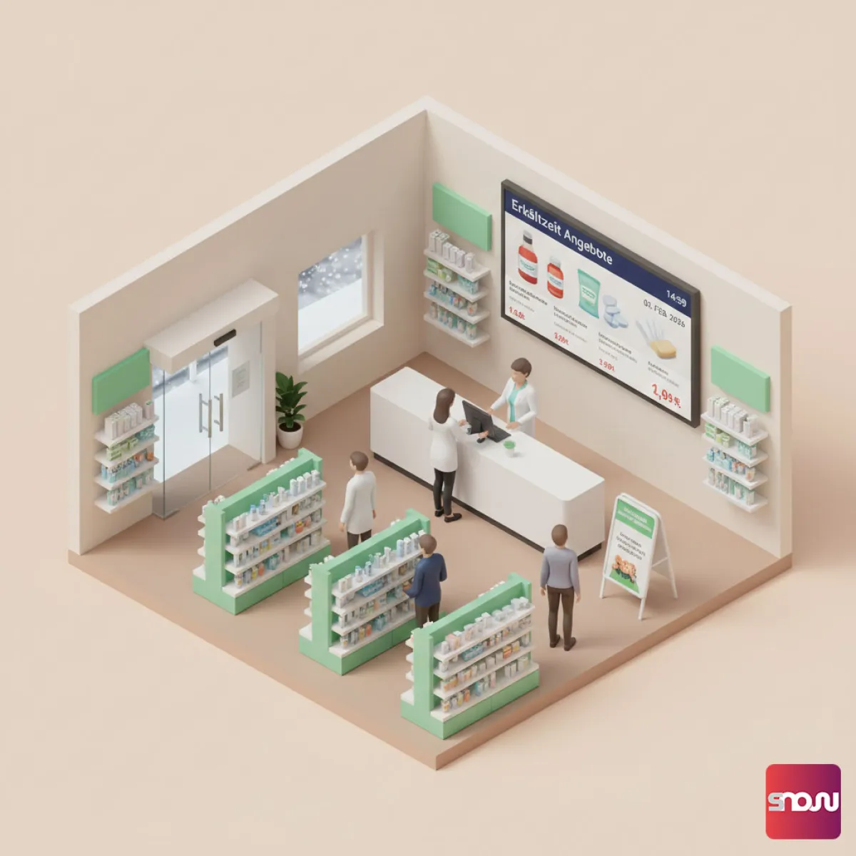 Digital Signage Software für Apotheken mit SignageNow