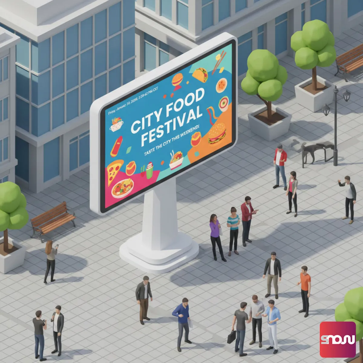Digital Signage Software für Innenstädte mit SignageNow
