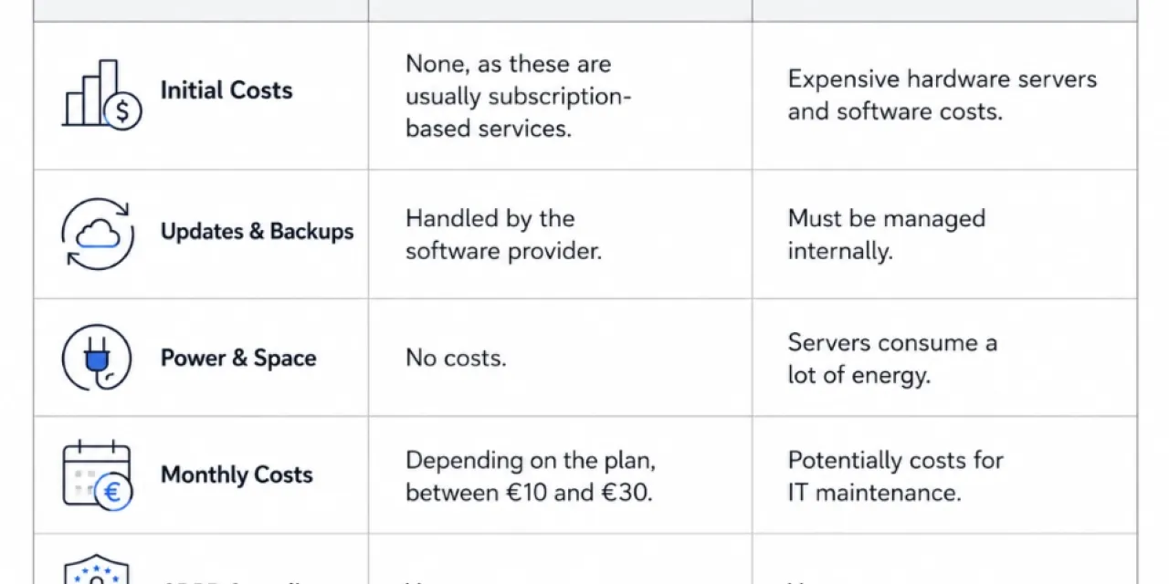A comparison of the costs of cloud-based digital signage solutions versus on-premises solutions