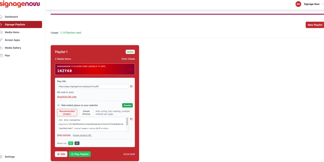 Embed Digital Signage Content on Your Own Website Using iFrame Code