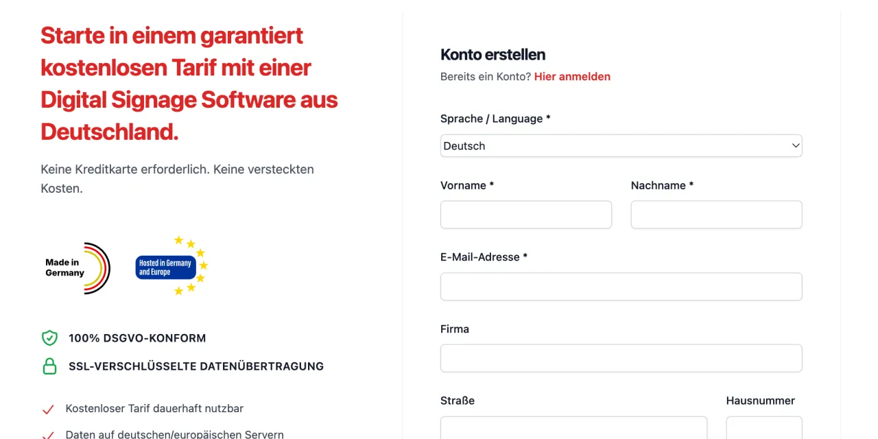 SignageNow ist eine kostenlose Digital Signage Cloud Software aus Deutschland