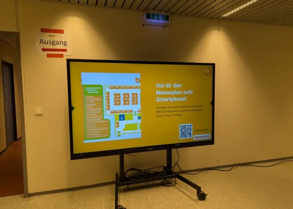 Exhibition floor plans can be easily displayed using the SignageNow digital signage software