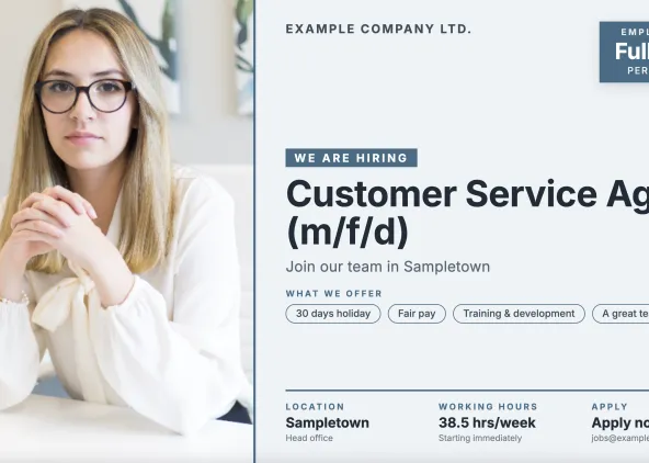Template for Job Postings on Screens and Displays from SignageNow