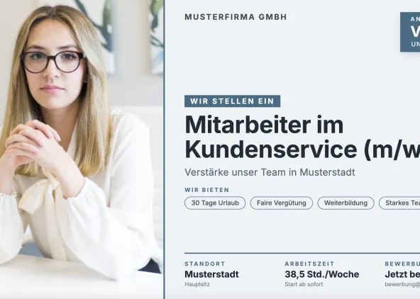 Vorlage für Stellenangebote auf Bildschirmen und Displays von SignageNow