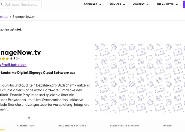 SignageNow ist die bestbewerteste Digital Signage Software bei OMR Reviews - bewerte auch du uns