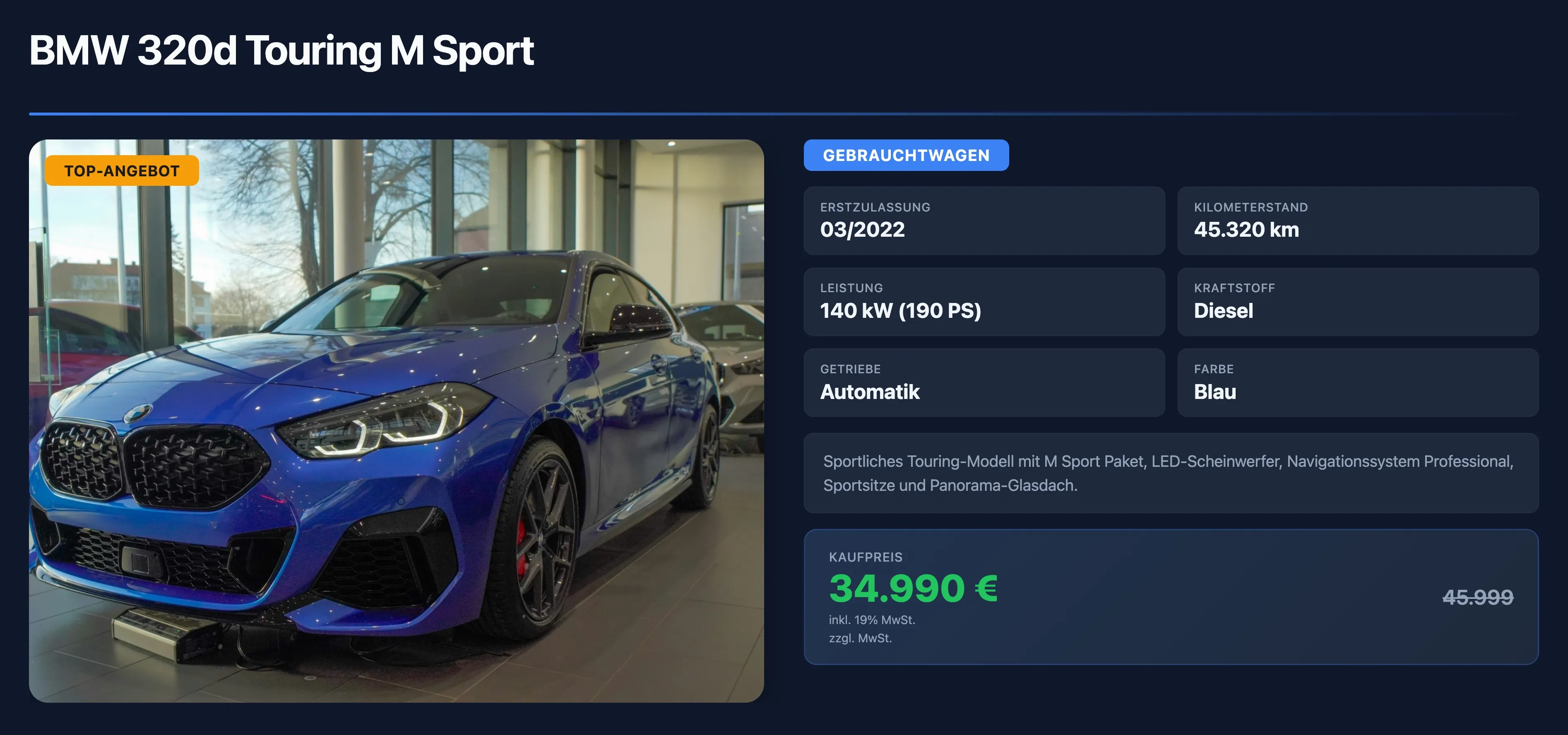 Digital Signage Vorlage für Autohäuser von SignageNow