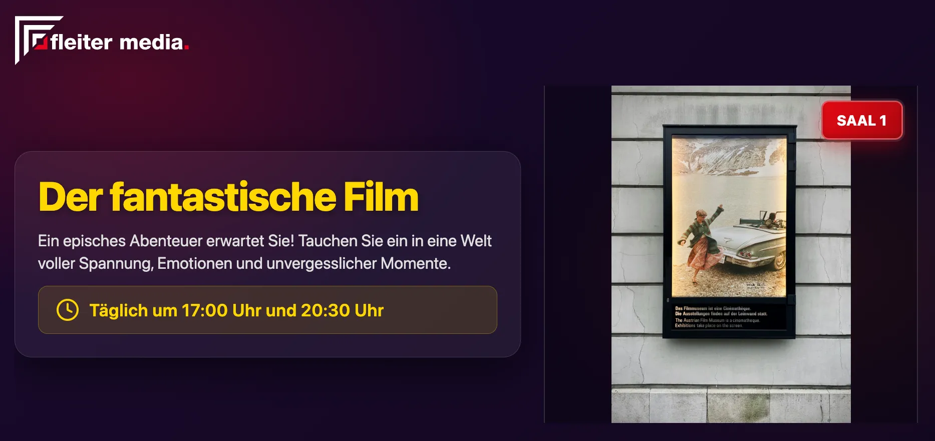 Digital Signage Templates for cinema movies