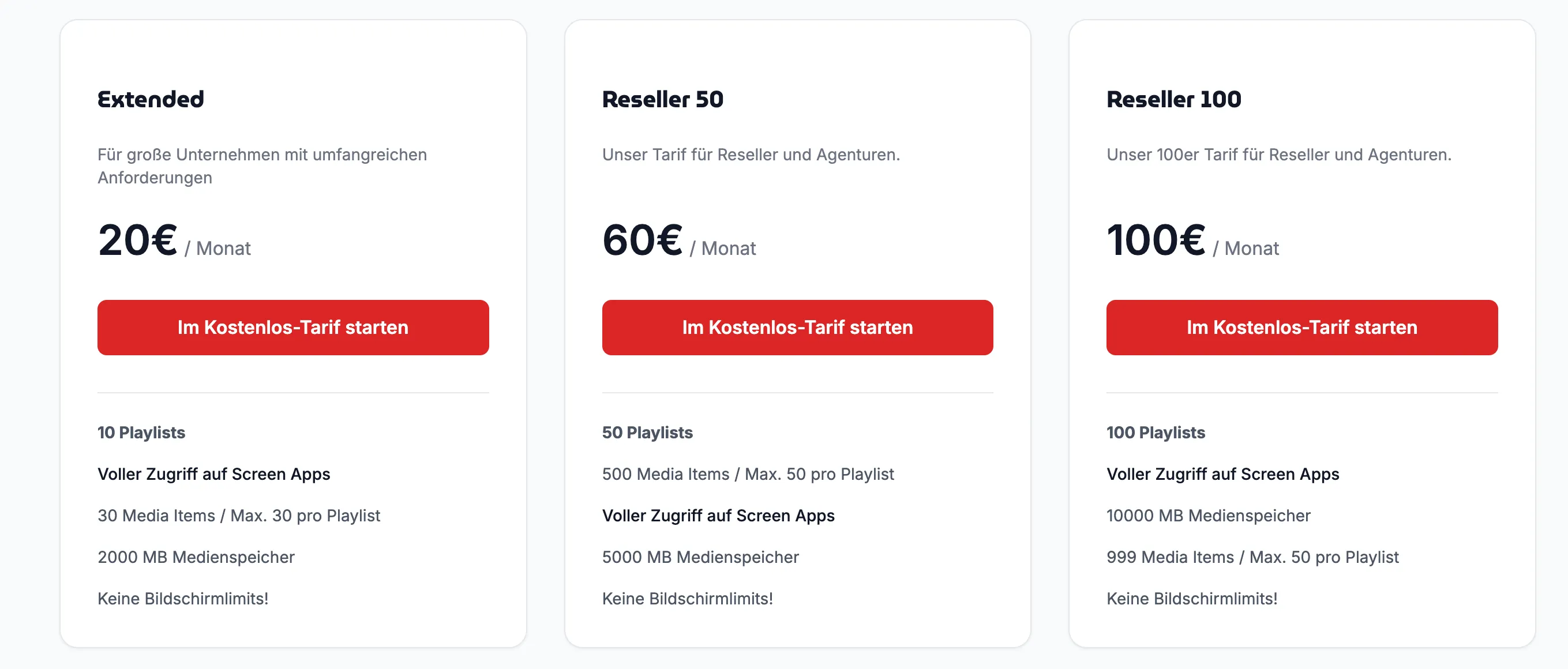 Preiswerte Reseller Tarife von Digital Signage Software SignageNow