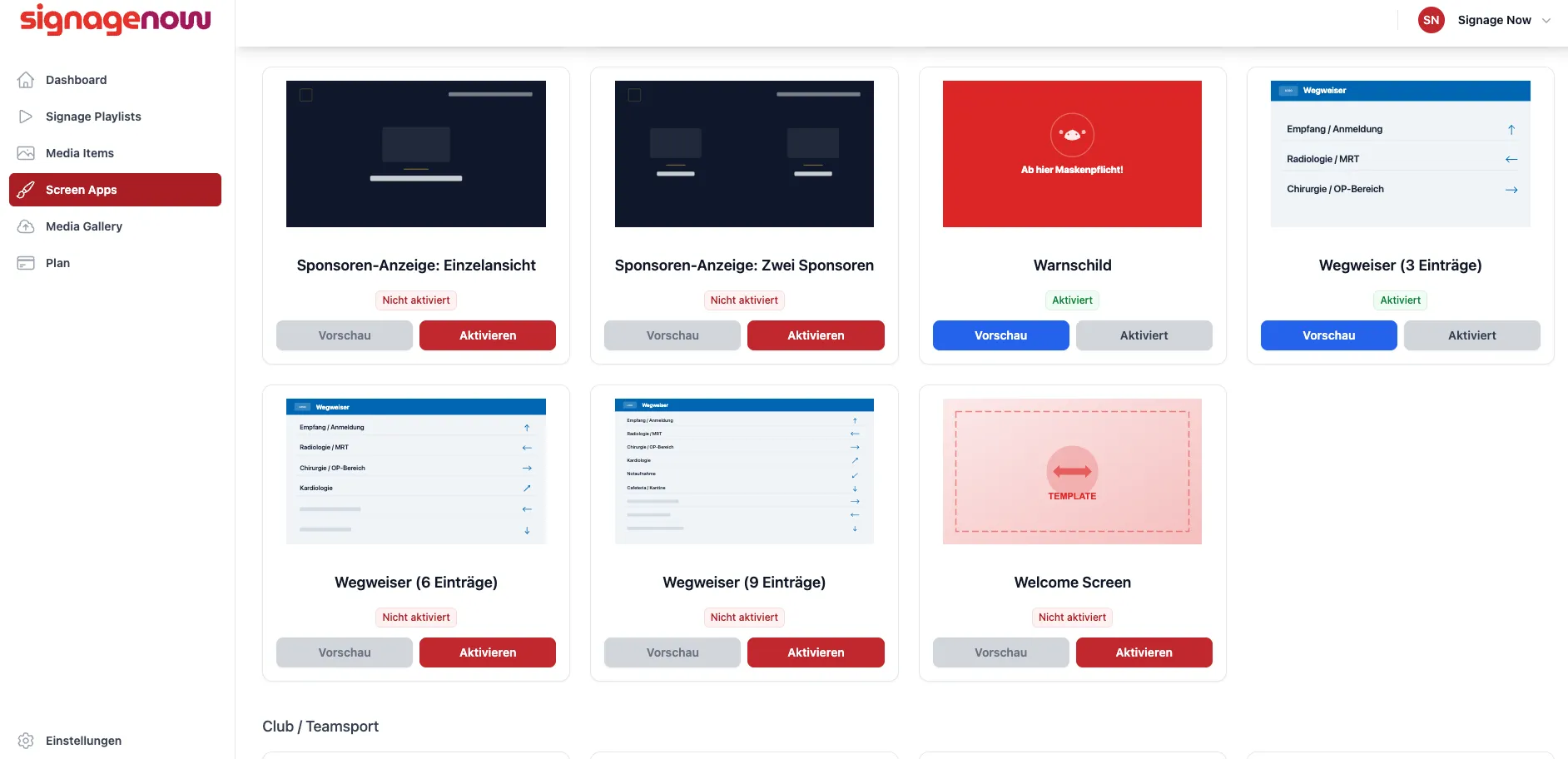 Display wayfinding maps and promotional videos on the home screen with SignageNow