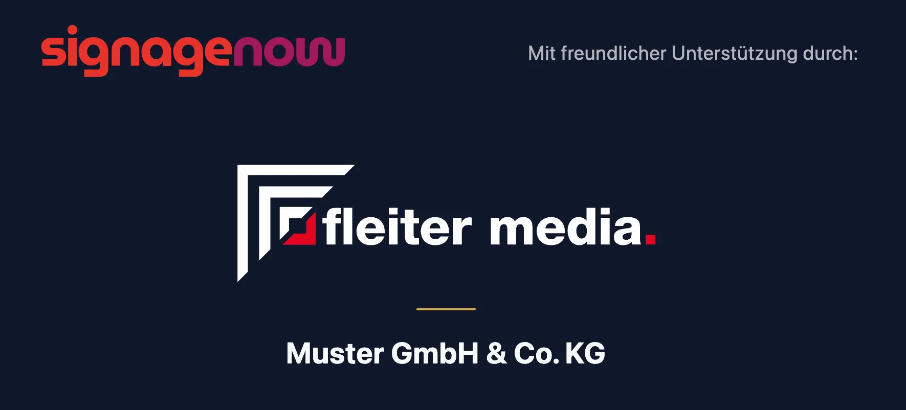 Sponsoren auf digitalen Displays im Vereinsheim anzeigen mit SignageNow