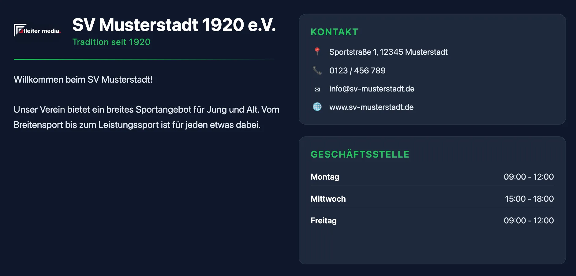 Digitale Infotafel für Vereine von SignageNow