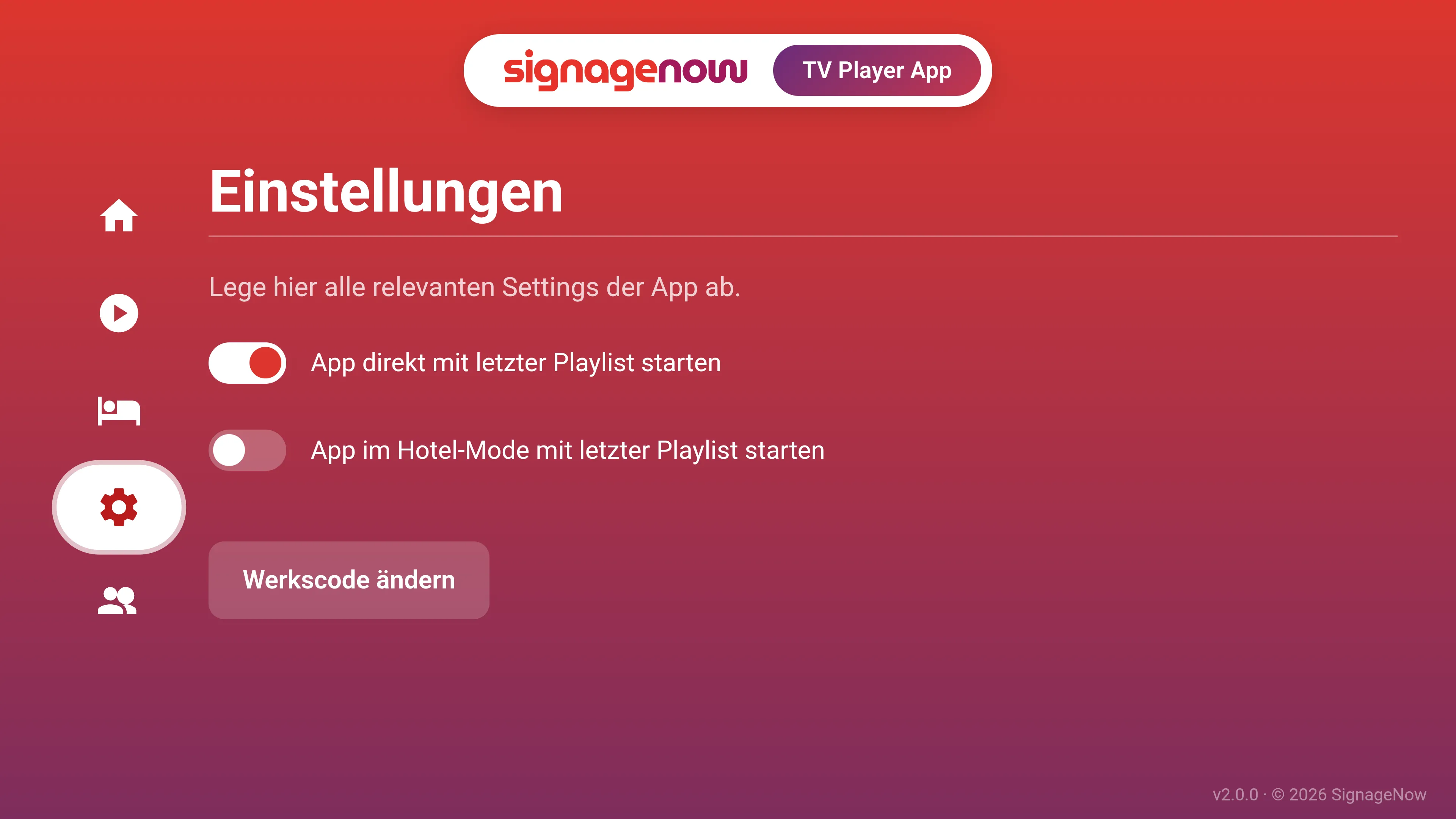 Autostart-Funktion für Digital Signage App von SignageNow