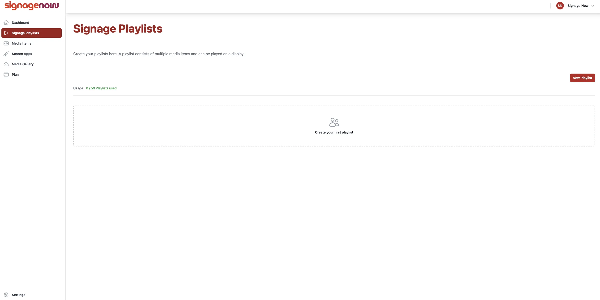 Create Playlists in Infoscreen Software SignageNow