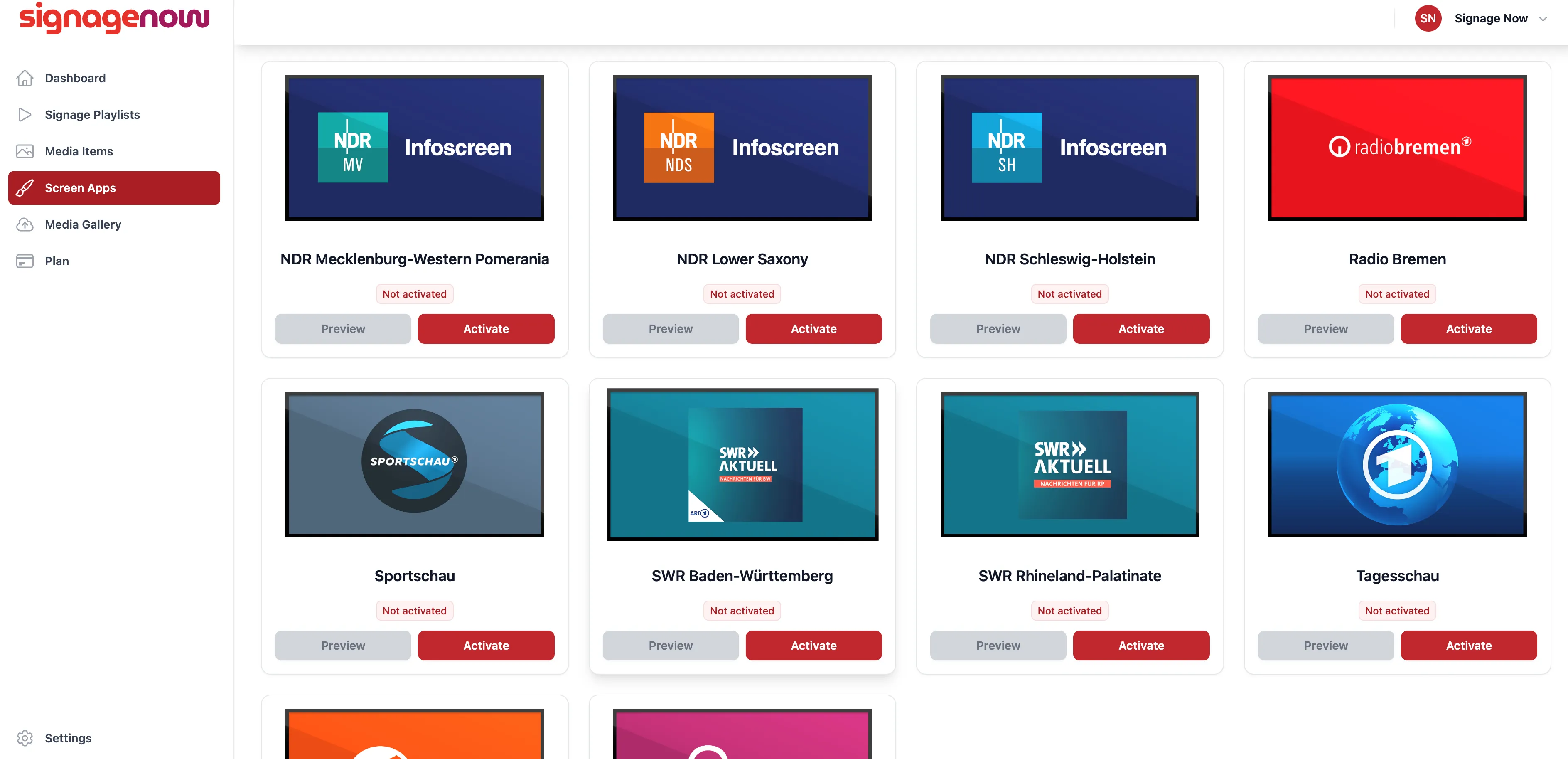 Free news templates for Digital Signage with SignageNow