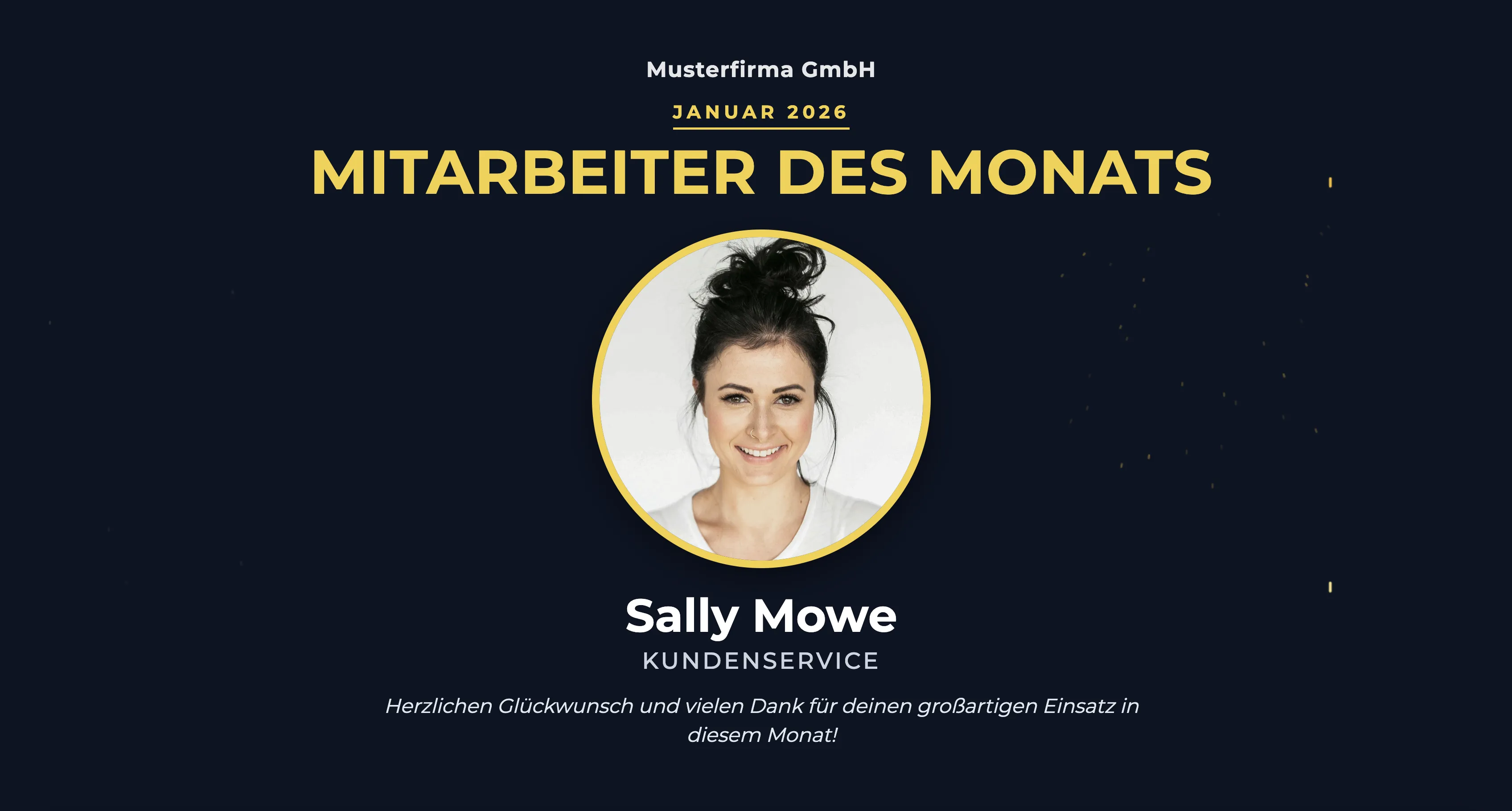 Vorlage für Mitarbeiter des Monats & Welcome Screen im Büro von Infoscreen Software SignageNow