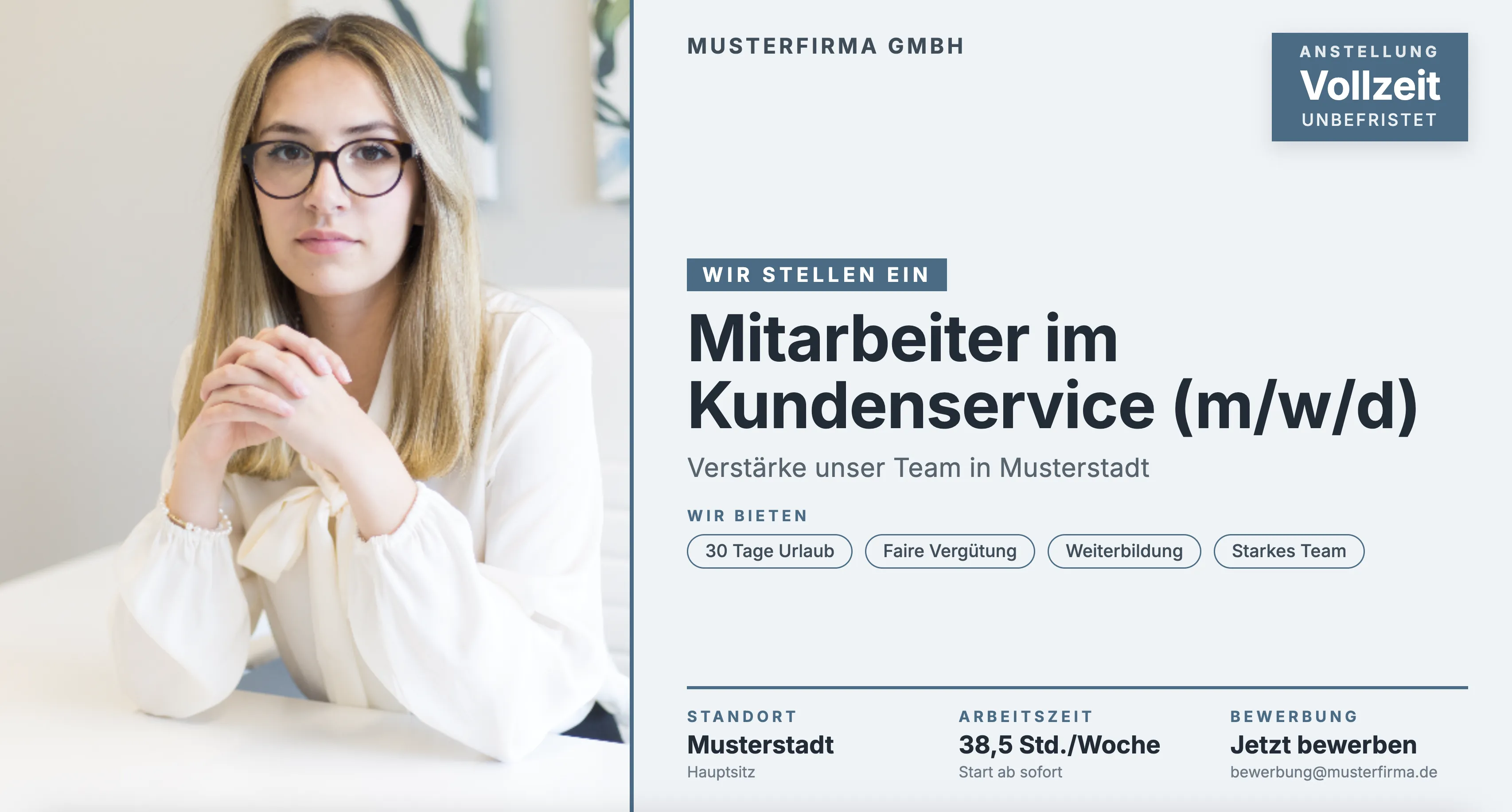 Stellenangebote auf Bildschirmen bewerben mit Vorlage von SignageNow