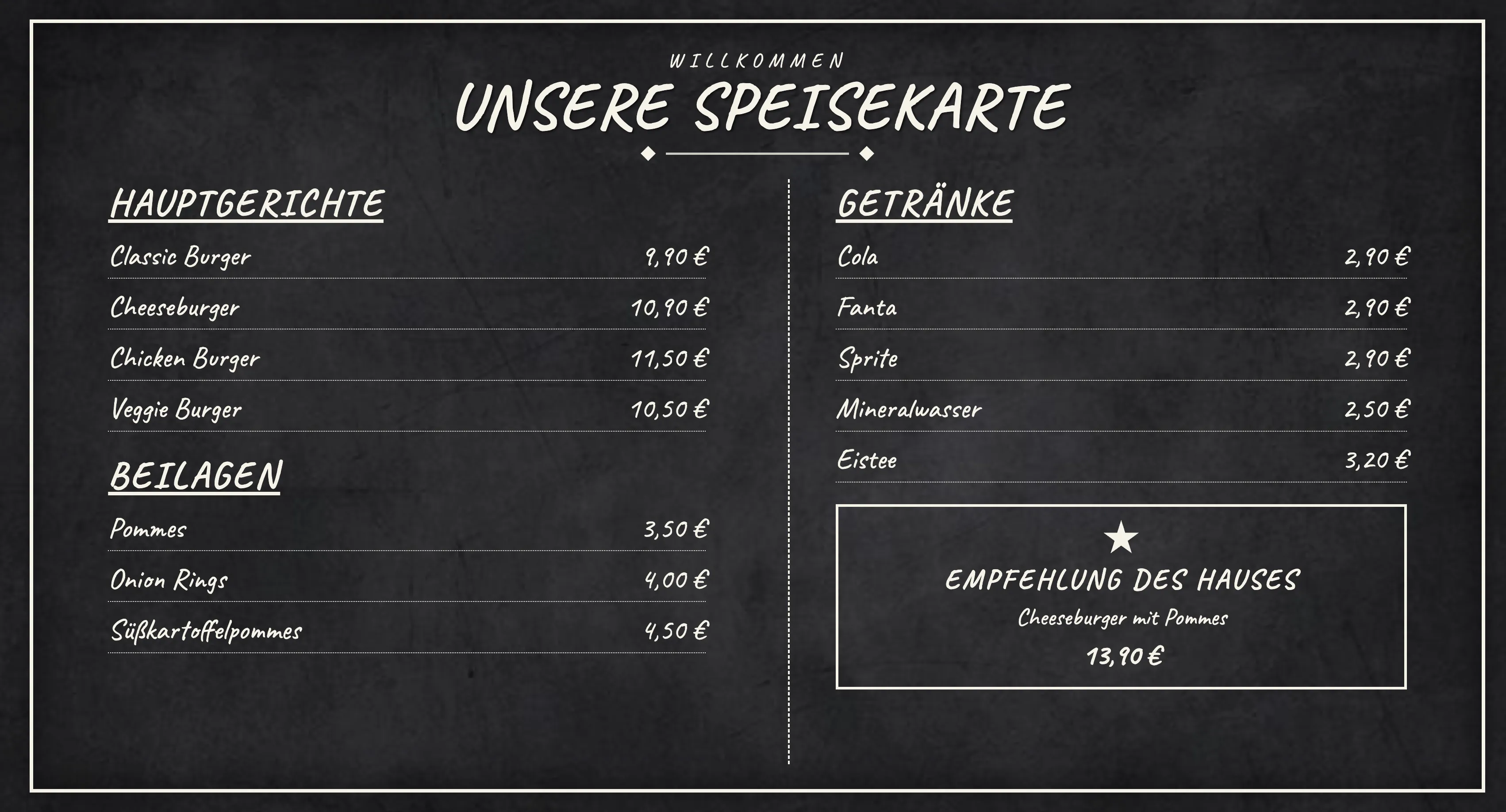 Digitale Getränkekarte selbst erstellen mit kostenloser Software SignageNow