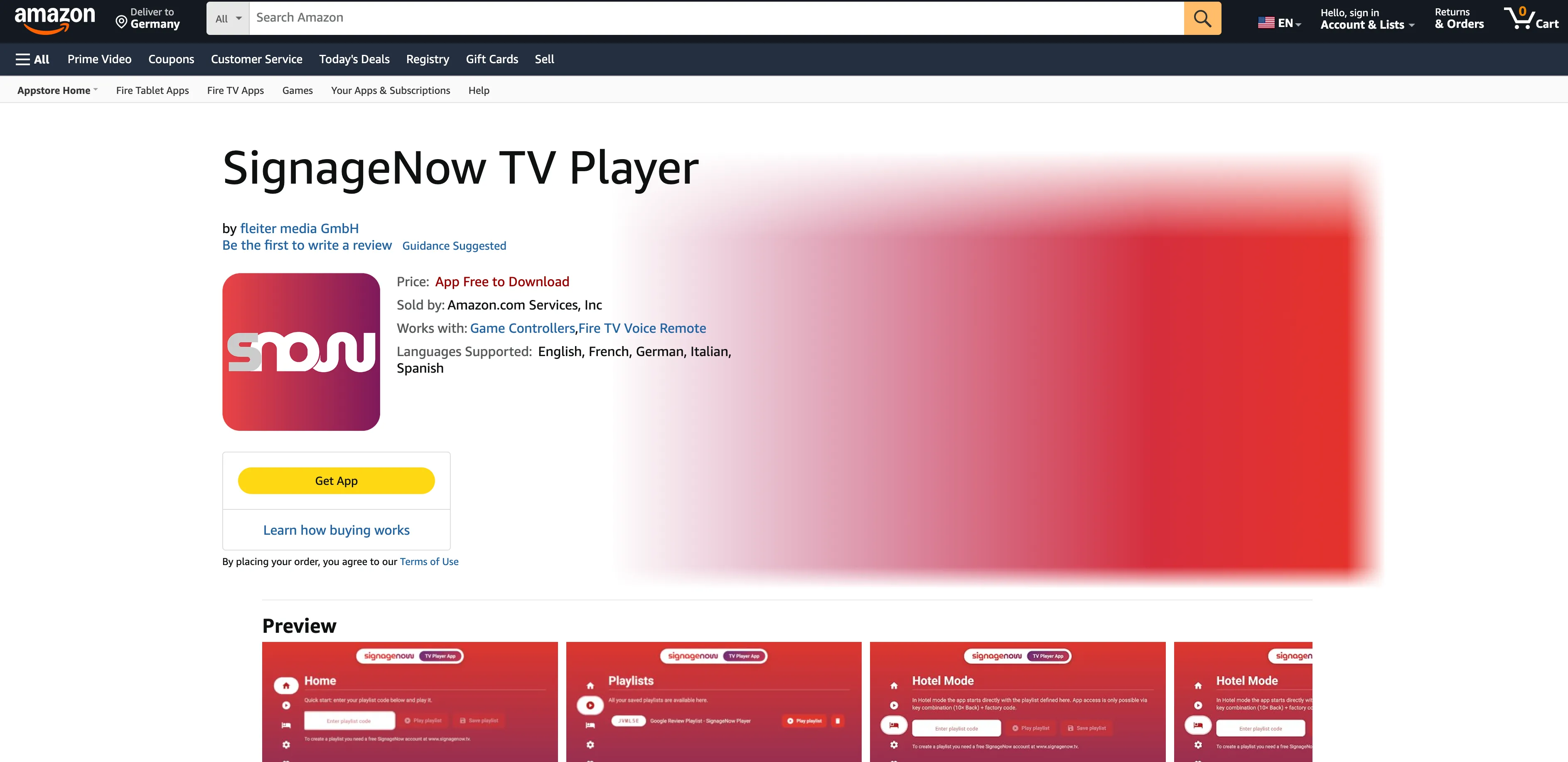 SignageNow offers a free digital signage app for Fire TV sets and Fire TV Sticks