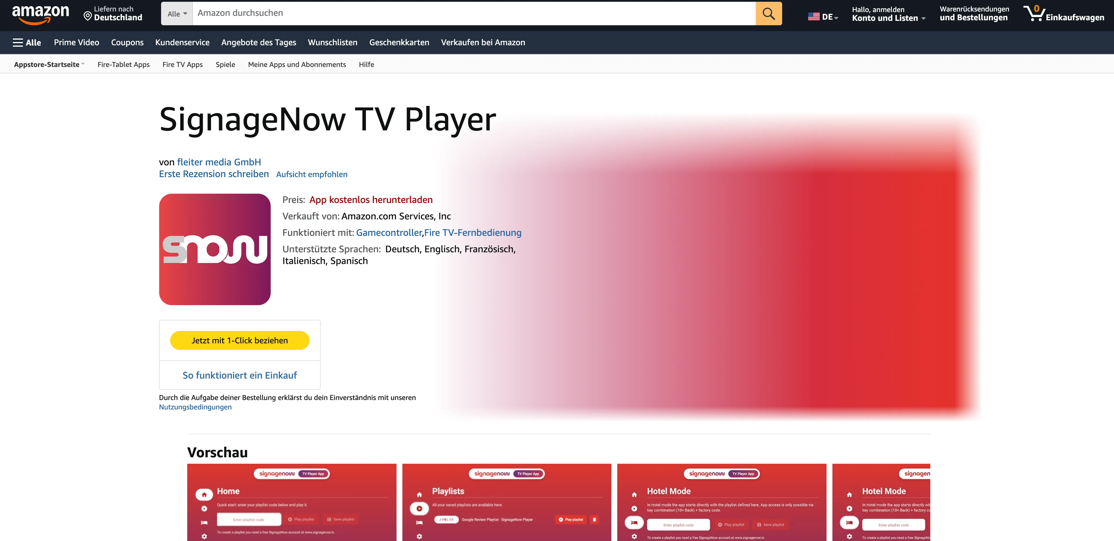 SignageNow bietet eine kostenlose Digital Signage App für Fire TV Fernseher und Fire TV Sticks an